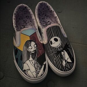 Disney Black and White Nightmare Before Christmas Slip-Ons